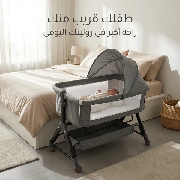 سرير أطفال هزاز ومهد مريح للرضع مع ناموسية